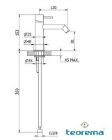 MEDIDAS MONOMANDO LAVABO FORTY 5 TEOREMA